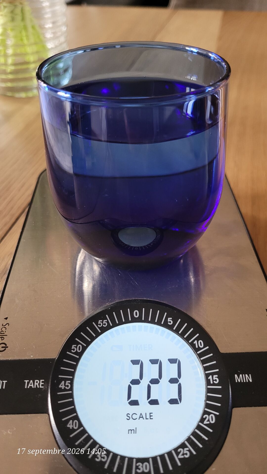 4 verres à eau bleu cobalt