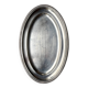 Oval silver-plated metal dish with palmette motif