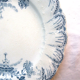 Flat plate Terre de Fer Saint Amand, Regency model, in blue