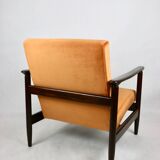 Fauteuil lounge GFM-142 en velours orange attribué à Edmund Homa, années 1970