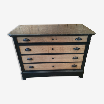 Commode en marbre et bois