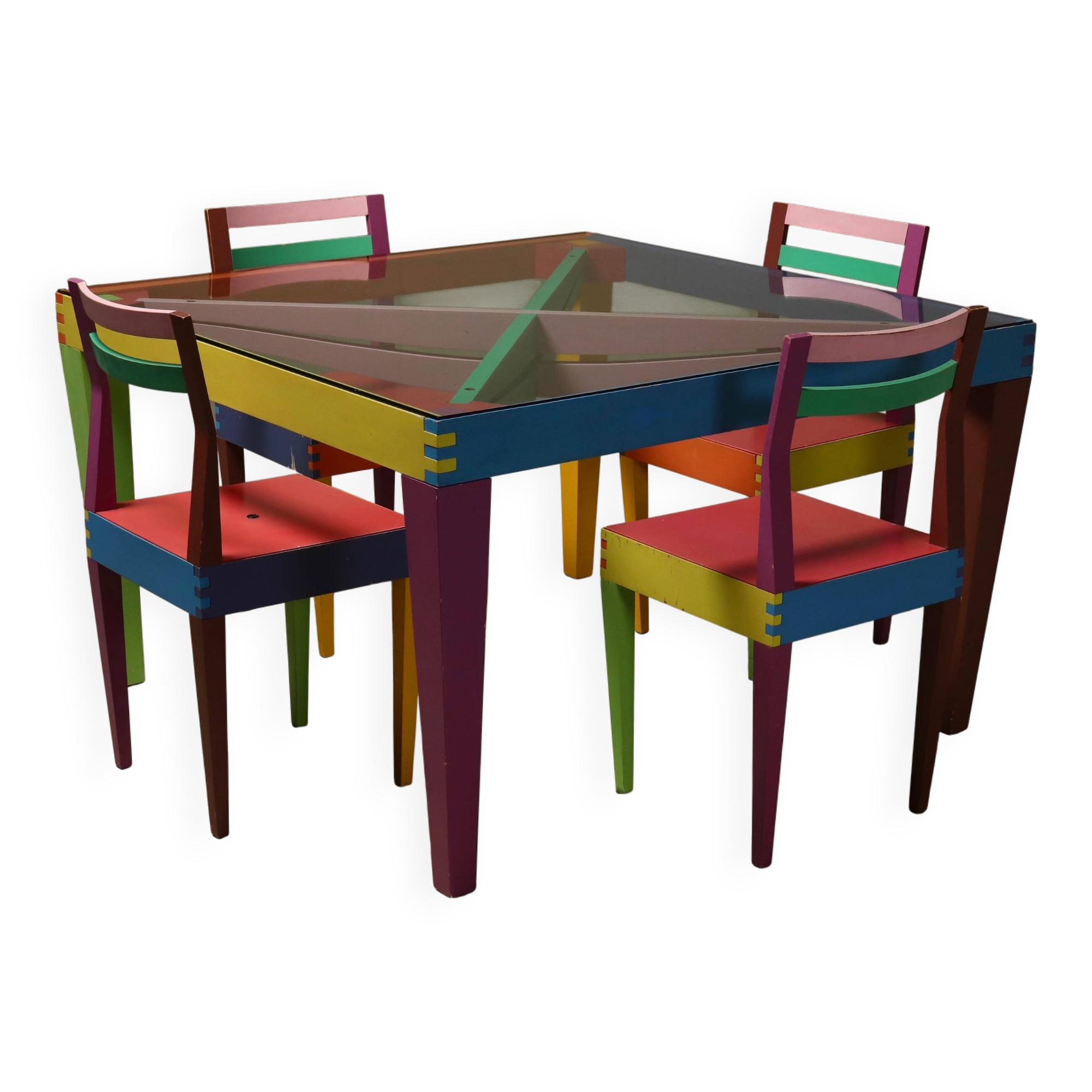 Ensemble de salle à manger Dry Series par Massimo Morozzi pour Giorgetti Matrix, années 1980