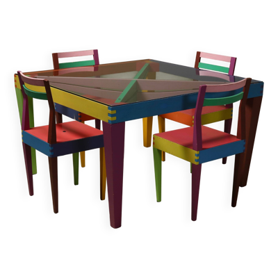 Ensemble de salle à manger Dry Series par Massimo Morozzi pour Giorgetti Matrix, années 1980