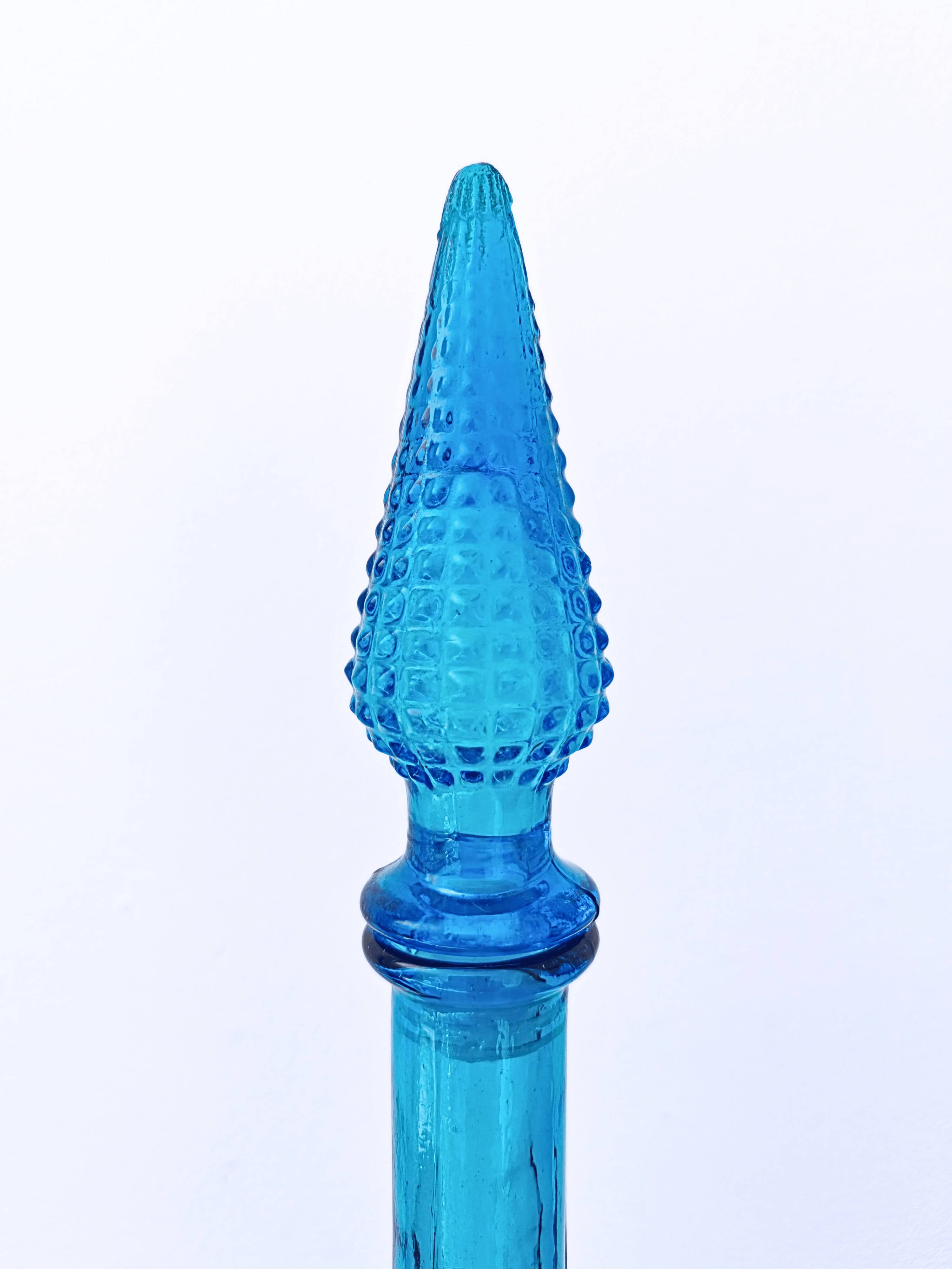 Empoli Diamond Cut Blue Carafe