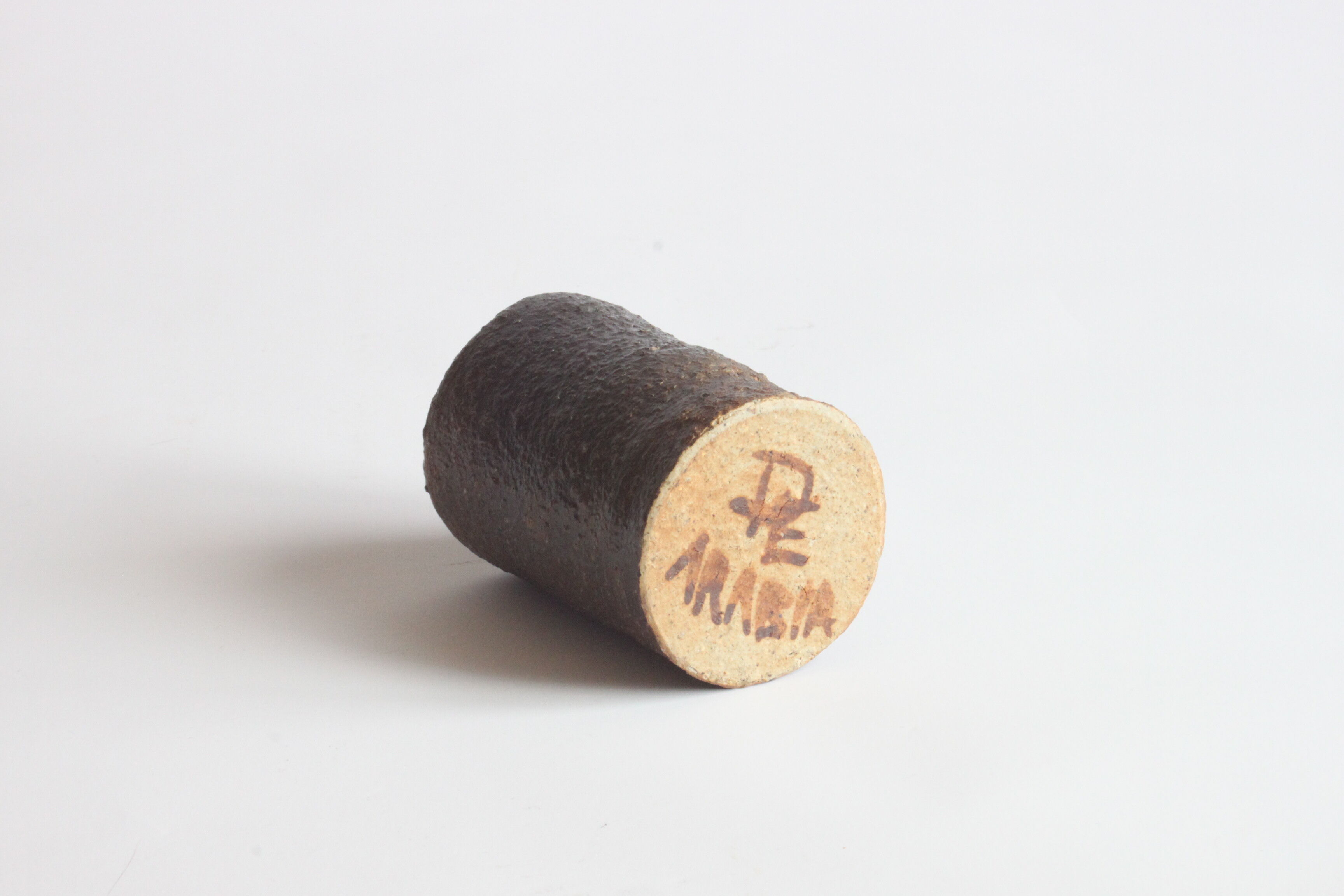 Brown ceramic vase by Paul Envalds for Arabia Finland 1960/1970