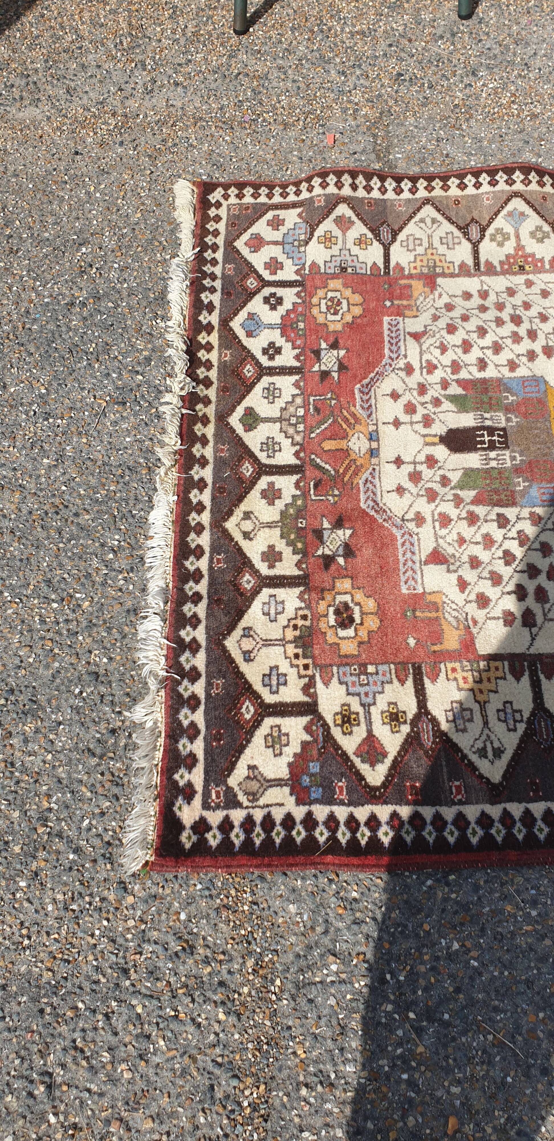 Oriental wool rug entirely handmade