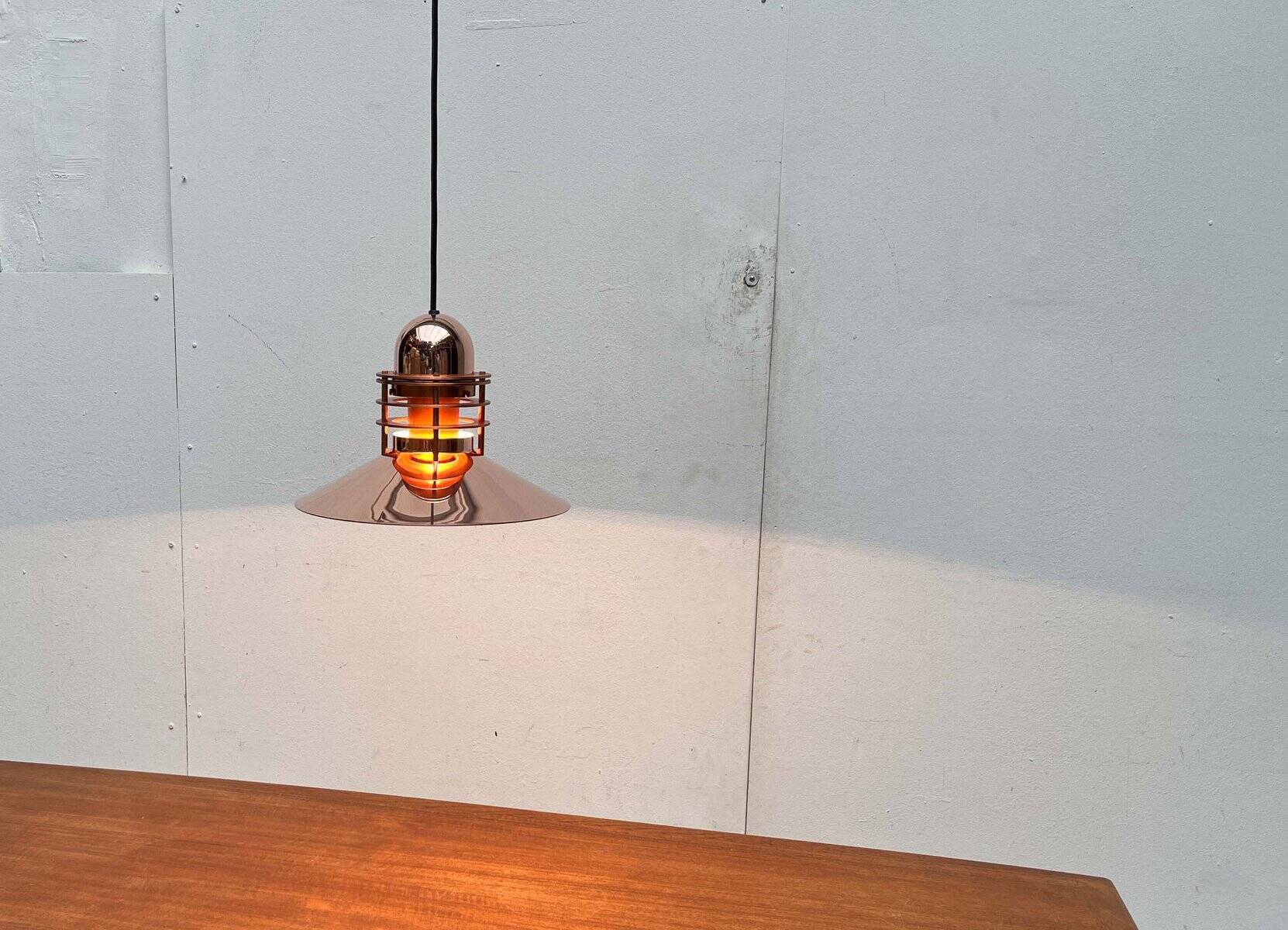 Vintage Copper Pendant Lamp Nyhavn by Alfred Homann and Ole V. Kjær for Louis Poulsen, 1980s