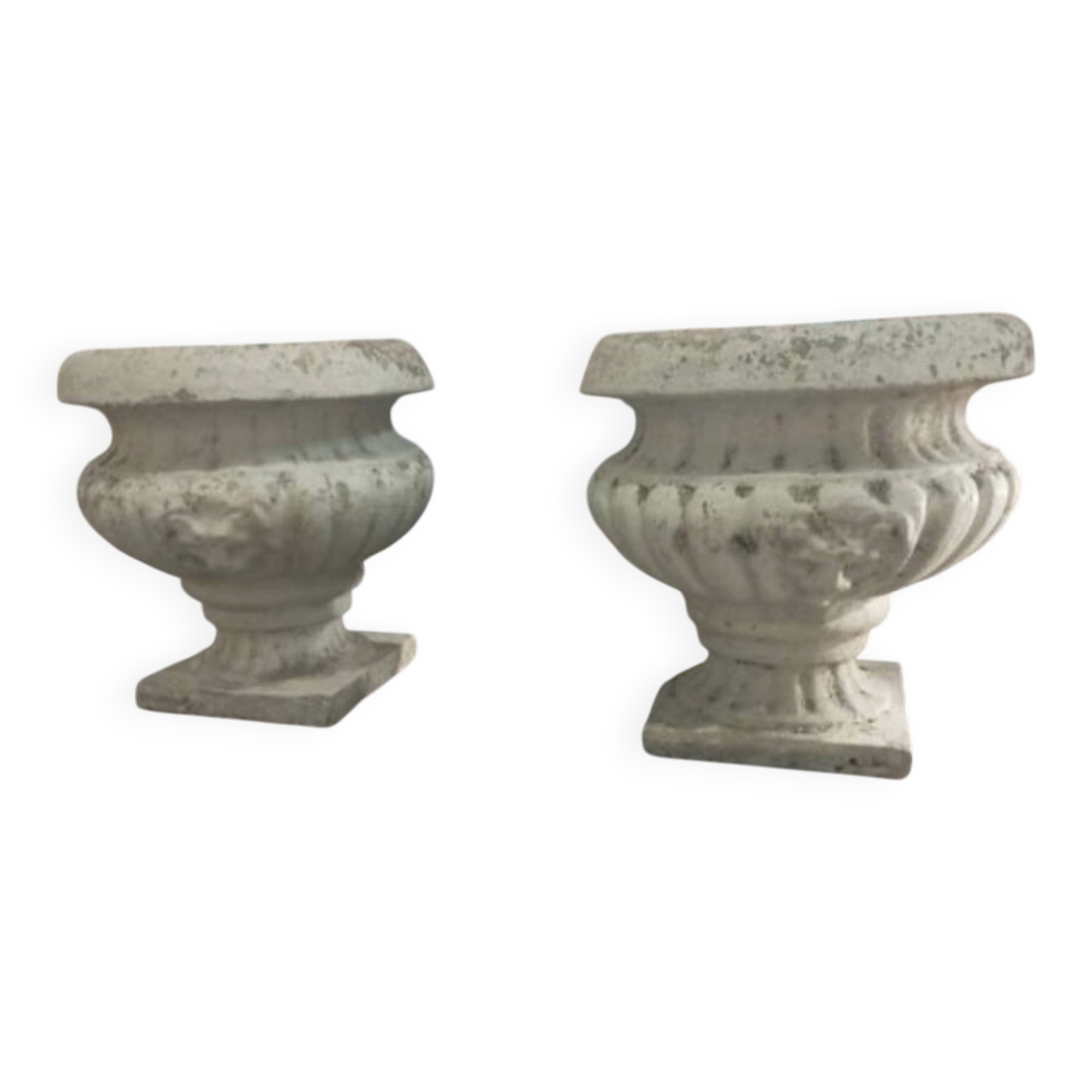 Pair of cement vases from the 1920s