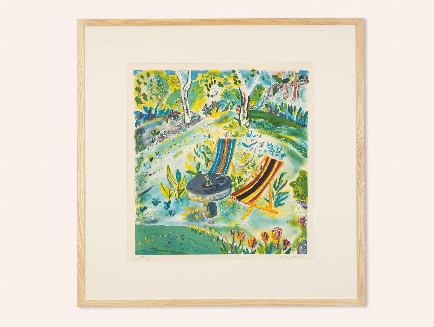 Summer in the Garden, color Lithograph