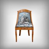 Chaise Gondole en Merisier et Érable moucheté, style Charles X – Milieu XXe