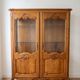 Classic display cabinet in cherry wood, Louis XV style.