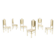 Ensemble de 6 chaises Bambou en laiton 1980
