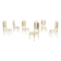 Ensemble de 6 chaises Bambou en laiton 1980