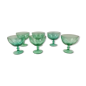 Set of 6 green glass ice cups