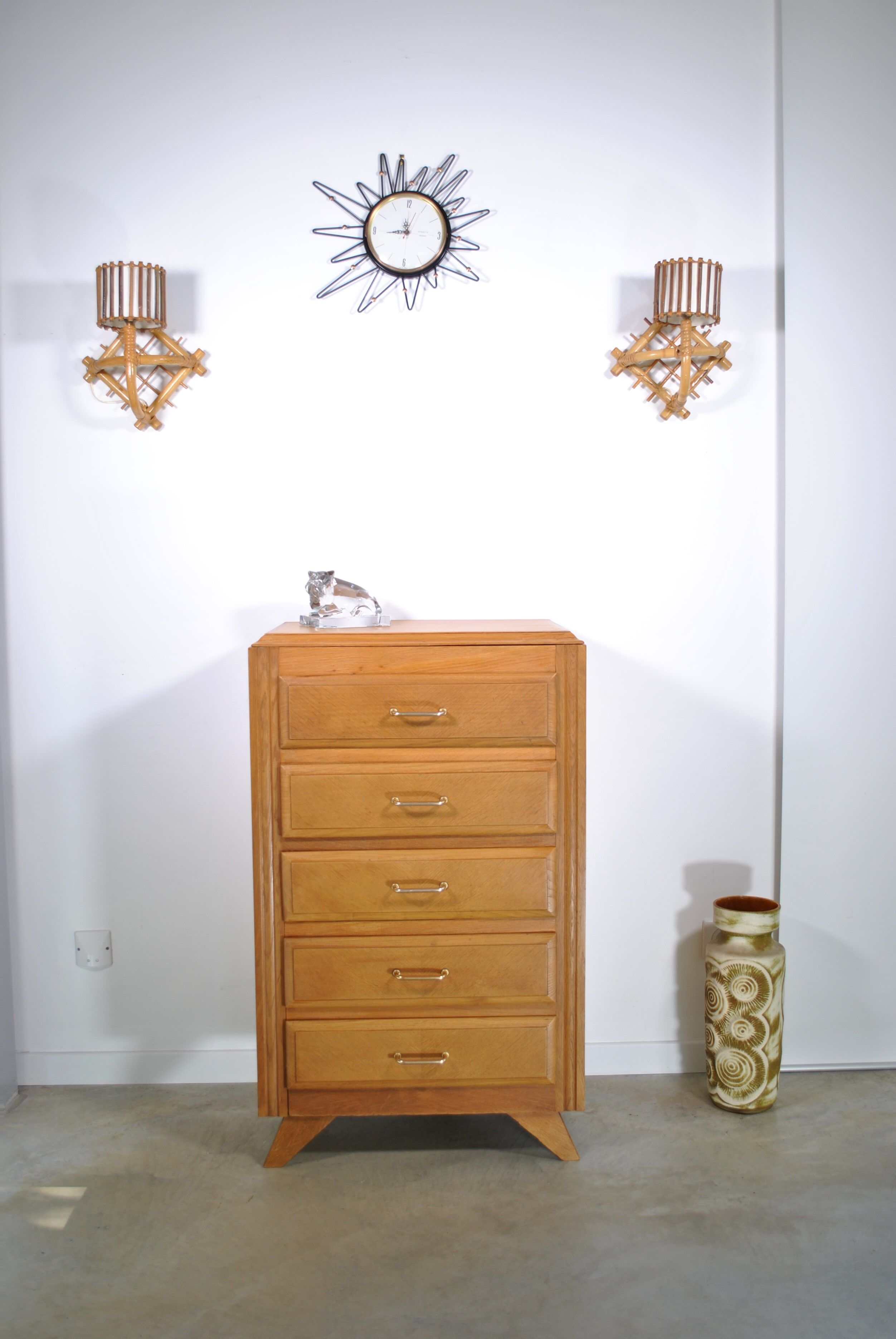 Pair of rattan sconces 1960
