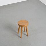 Tabouret en pin par René Martin, France, vers 1965