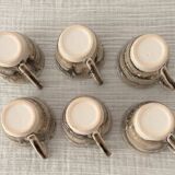 6 Cups and 5 Saucers Ecume model Faïencerie De Niderviller, Made in France
