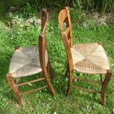 2 old Provençal-style straw chairs