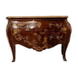 Curved chest of drawers Japanese décor Louis xv style