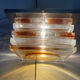 Transparent and smoky glass wall light for vintage Italian Poliarte.