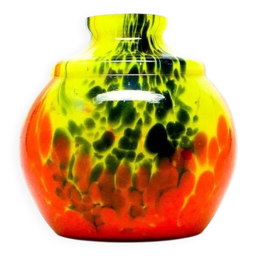 Vase en verre éclaboussé ART DECO E4F Bohemia