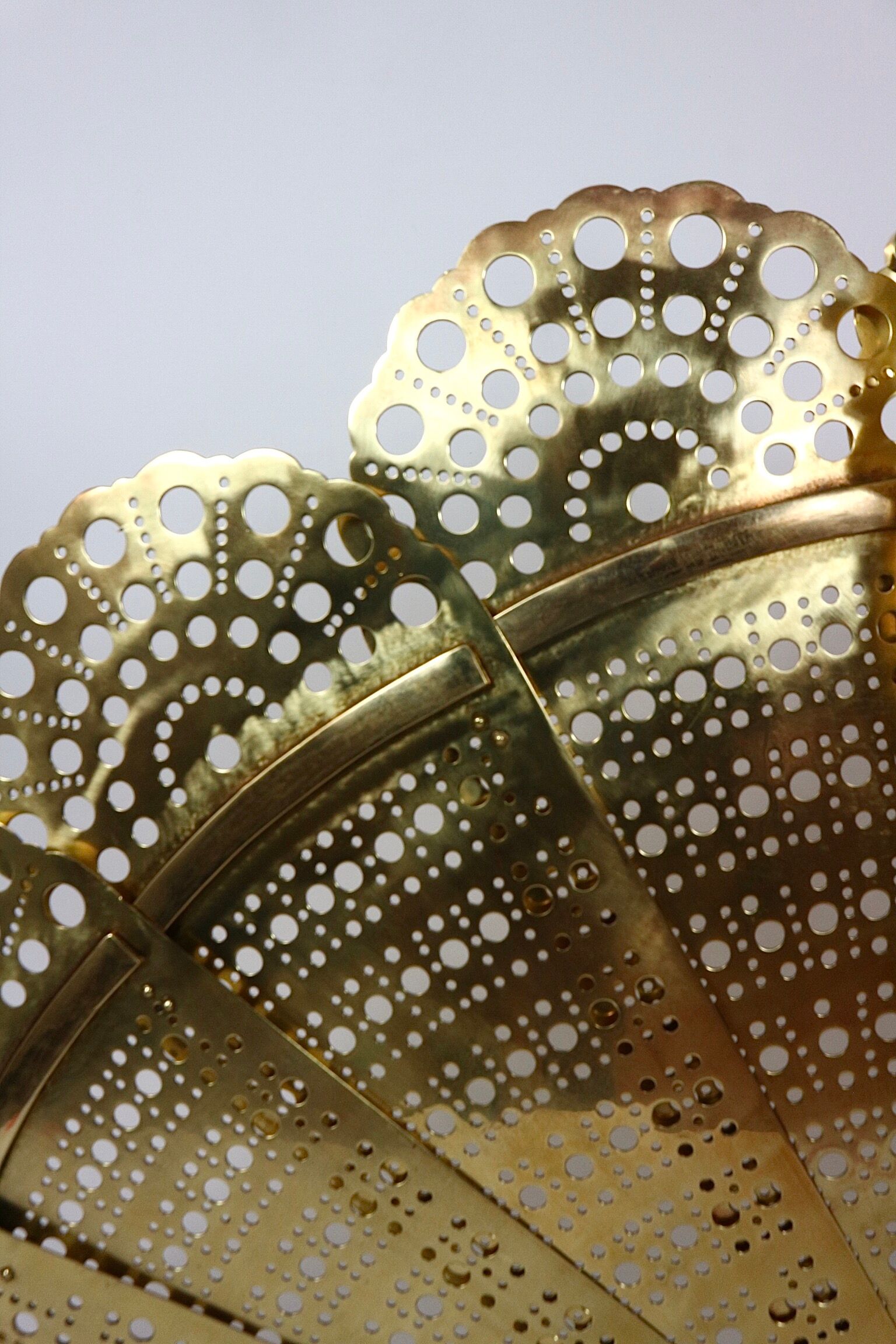 Fireplace peacock tail effect vintage, brass