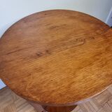 Blond wooden pedestal table in art deco style
