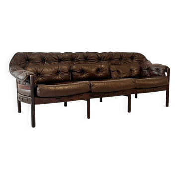 Canapé en cuir conçu par Arne Norell pour Coja, Suède, années 1970