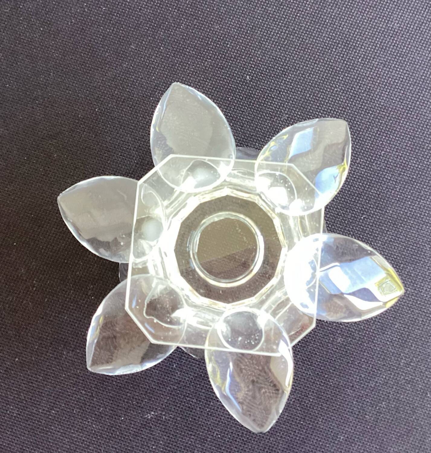 Water lily flower crystal candle holder