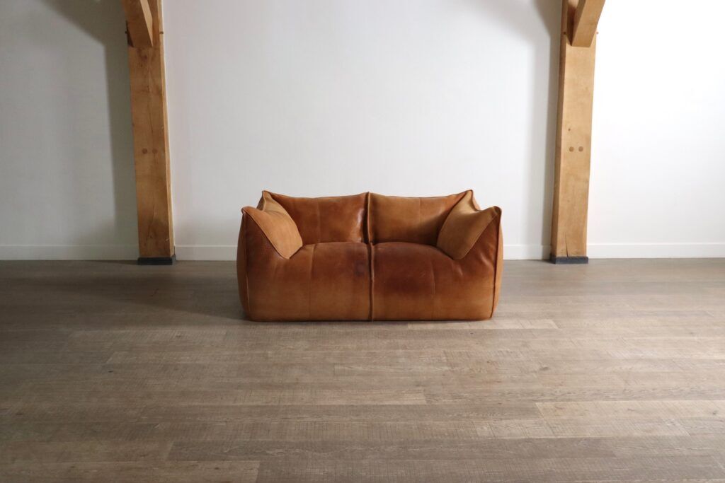 Le Bambole sofa in buffalo leather by Mario Bellini for B&B Italia, 1970s