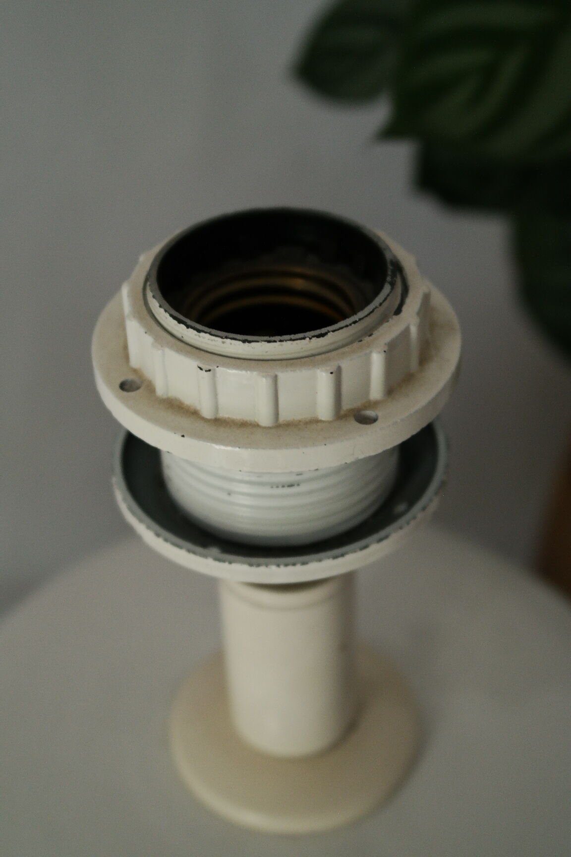 Pair of legs of ceramic lamp basketry italy vintage