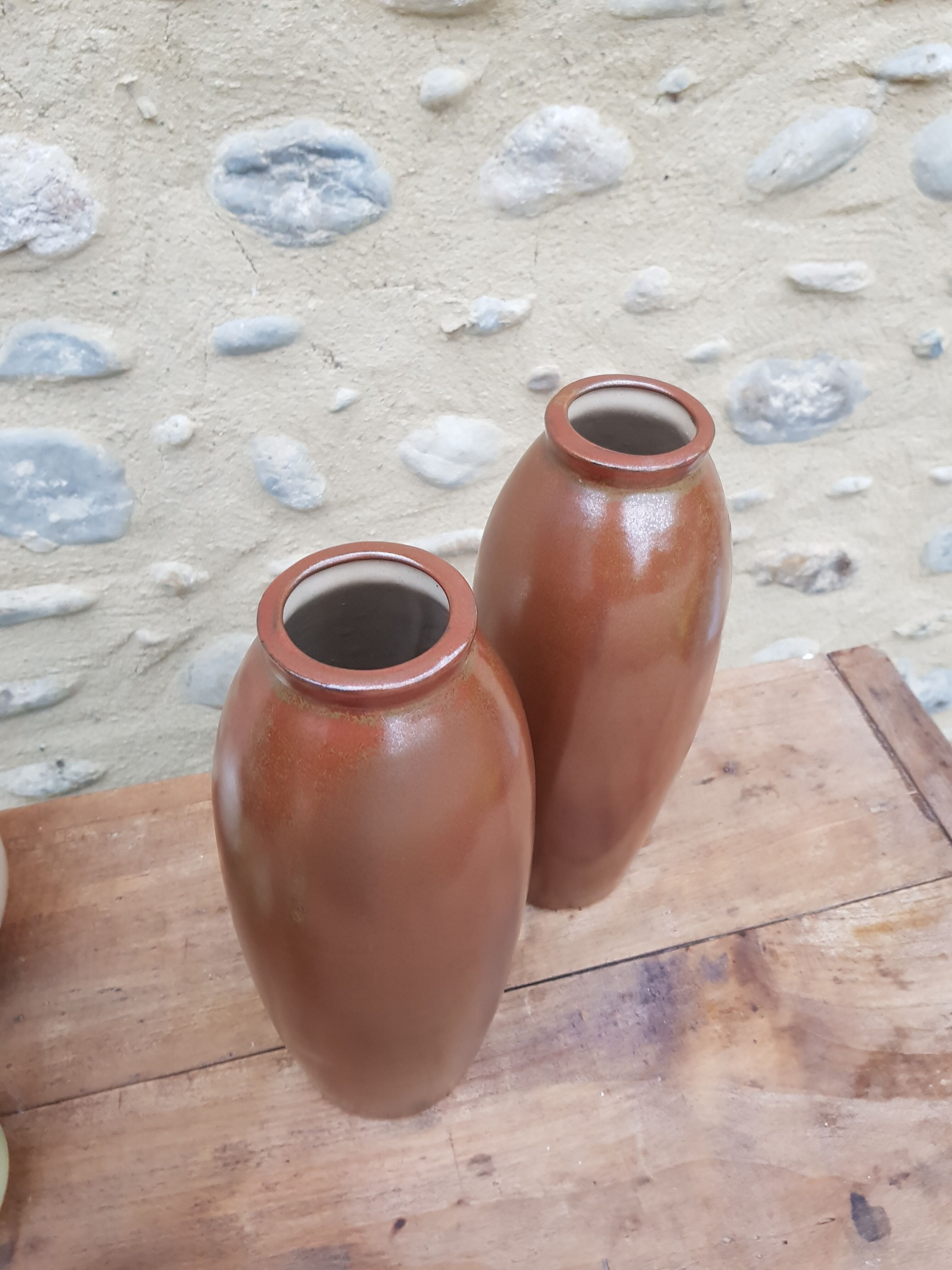 Paire de vases en grès