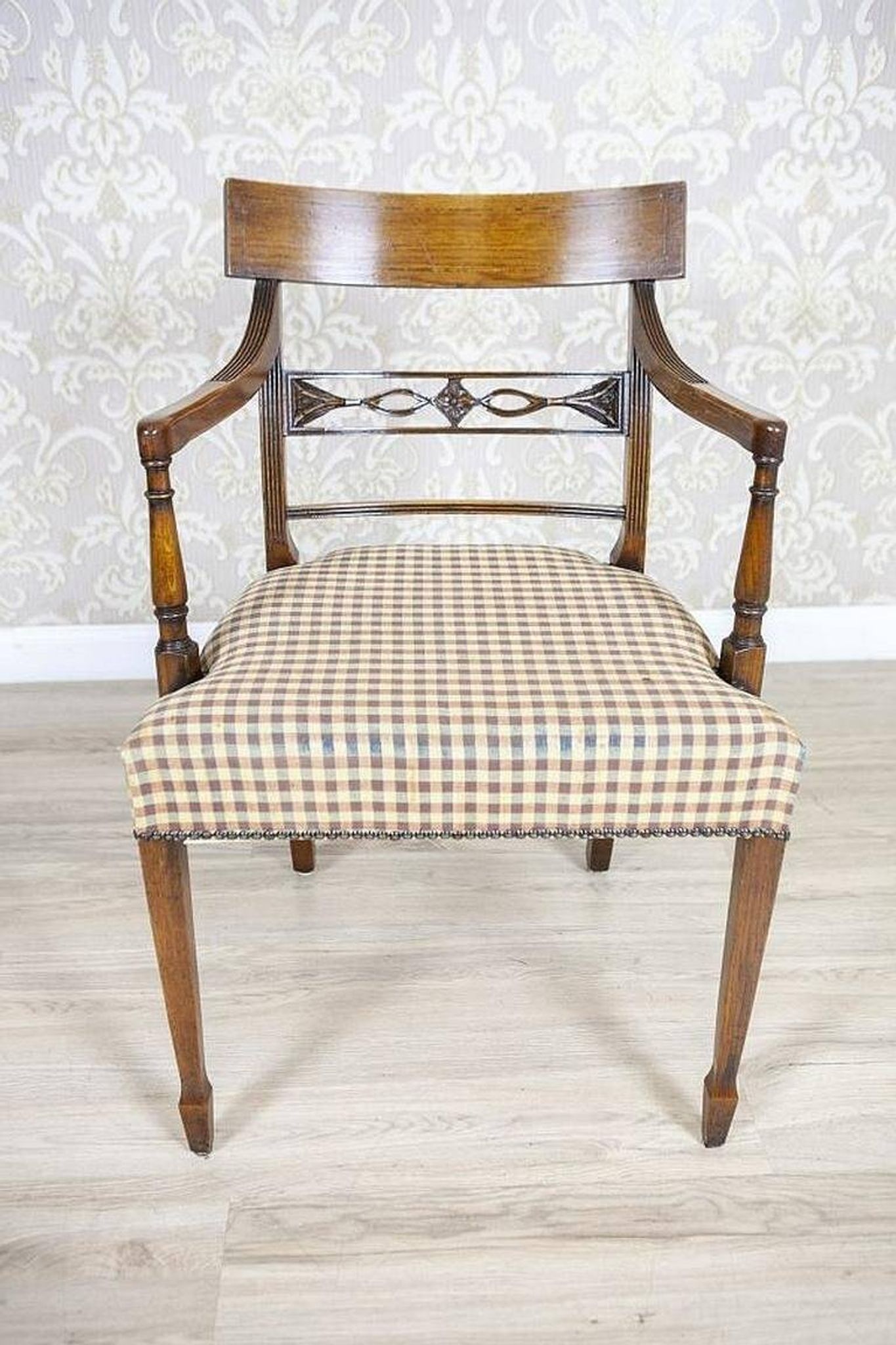 Vintage Oak Armchairs, 1940s, Set of 4