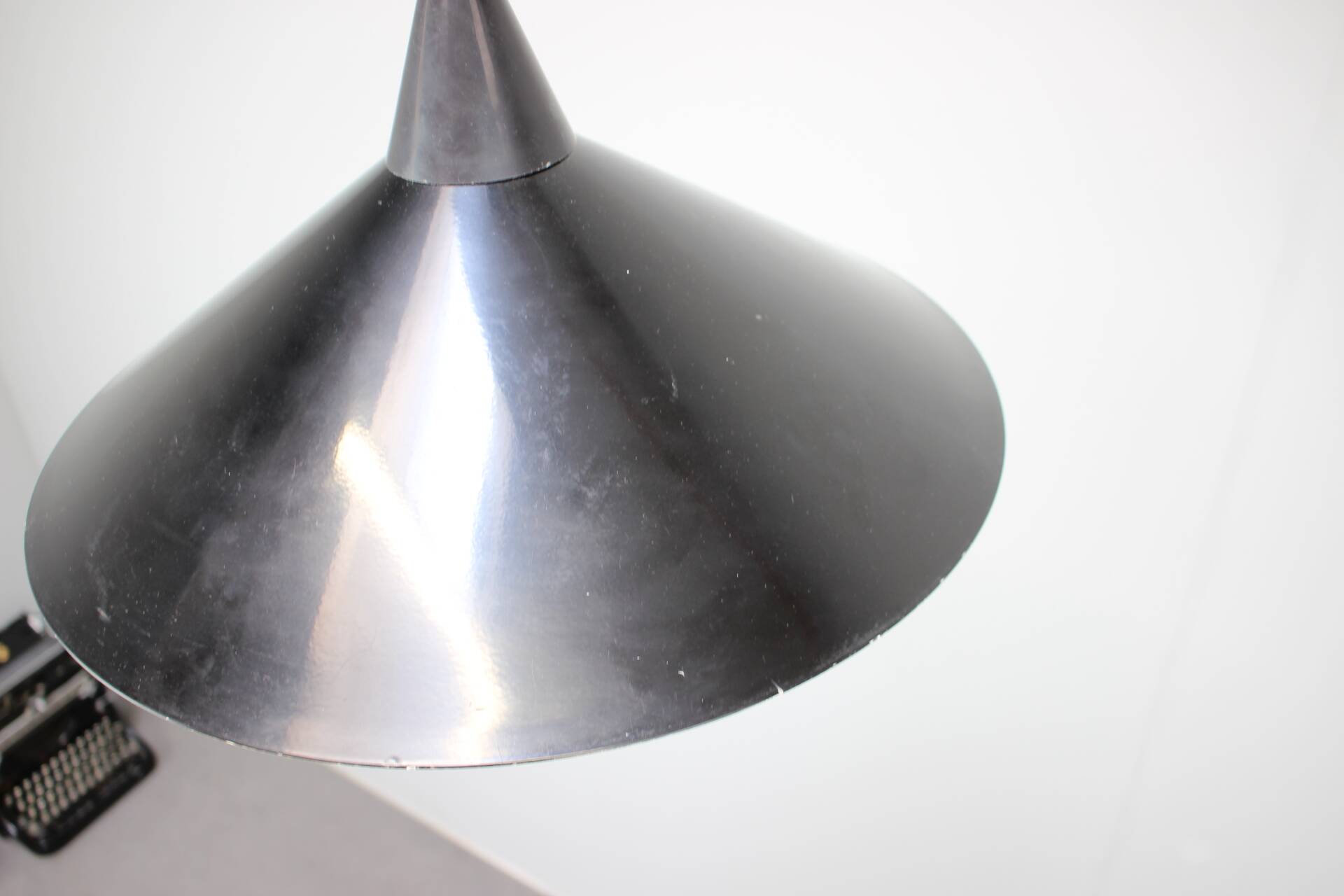 Black suspension light in "Space Age" style (Czechoslovakia, 1970s)