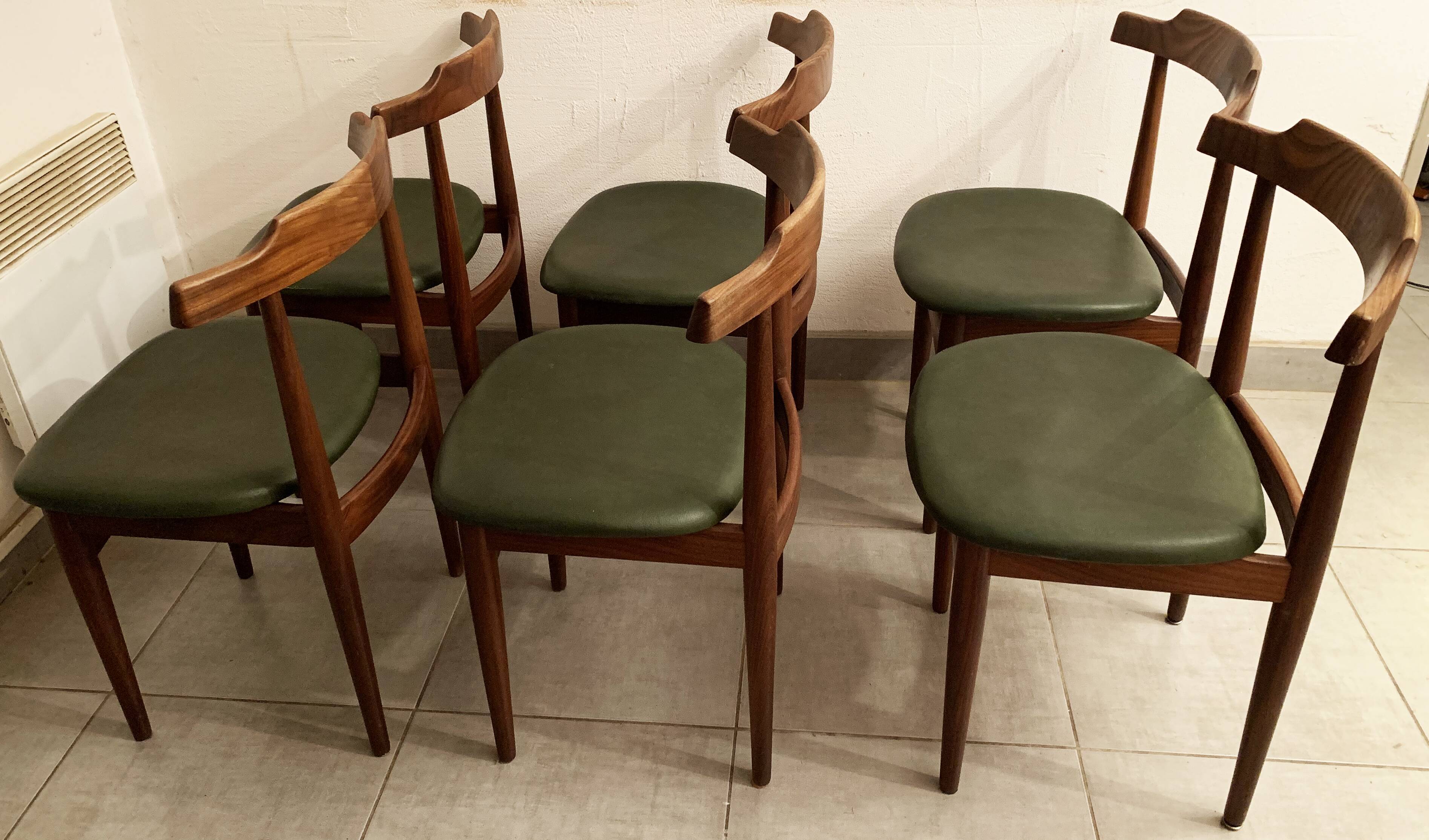 Ensemble de 6 chaises danoises de Hans Olsen pour le fabricant Frem Røjle