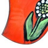 Plat du vercors déco ou autre florale rouge art déco