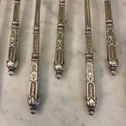 12 small silver-plated metal spoons, Russian-style handles, SAM Lux