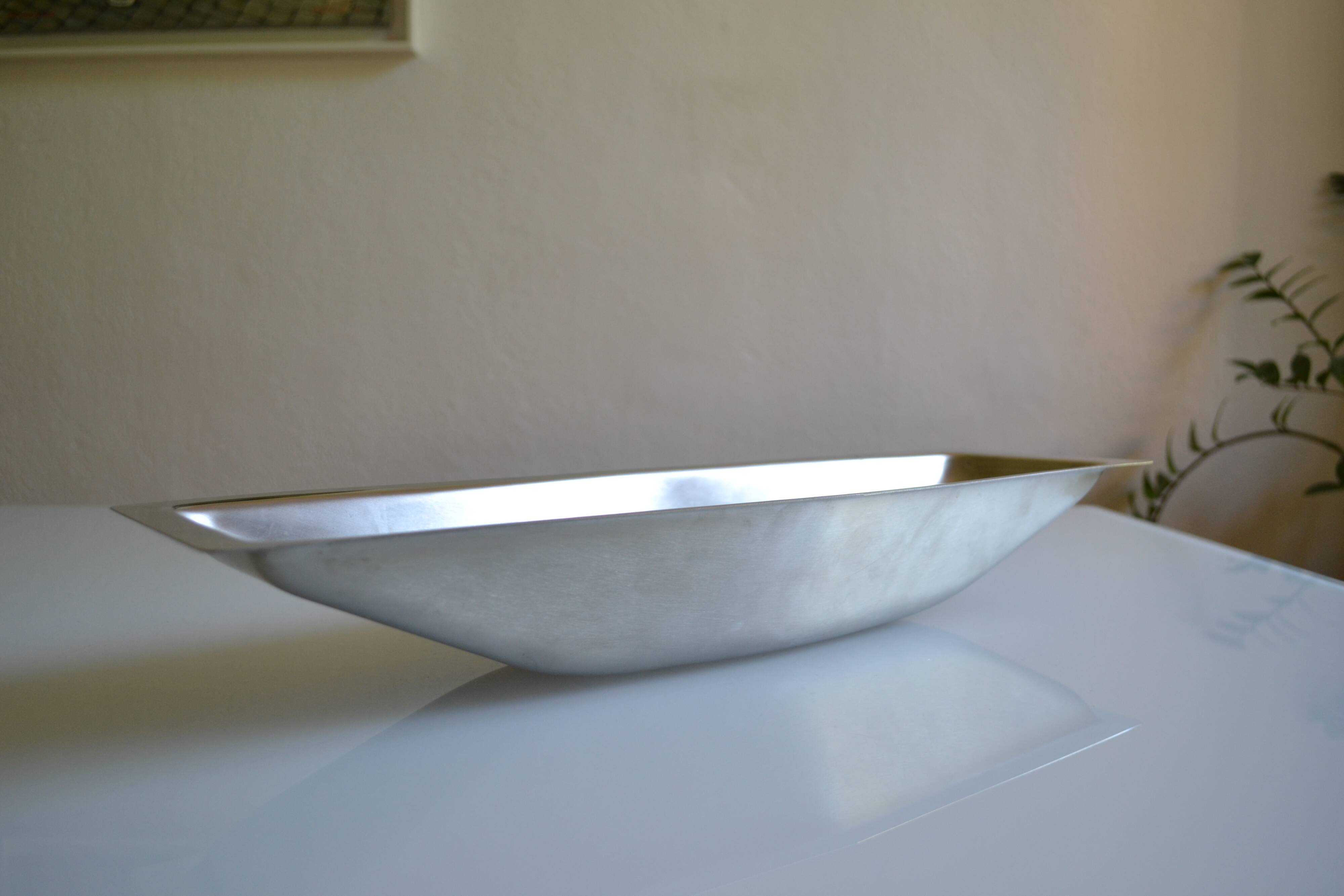 Chichester plate England in brushed stainless steel 1970s