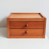 Meuble tiroirs petite commode pin vintage