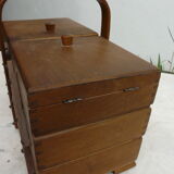 Old wooden sewing box