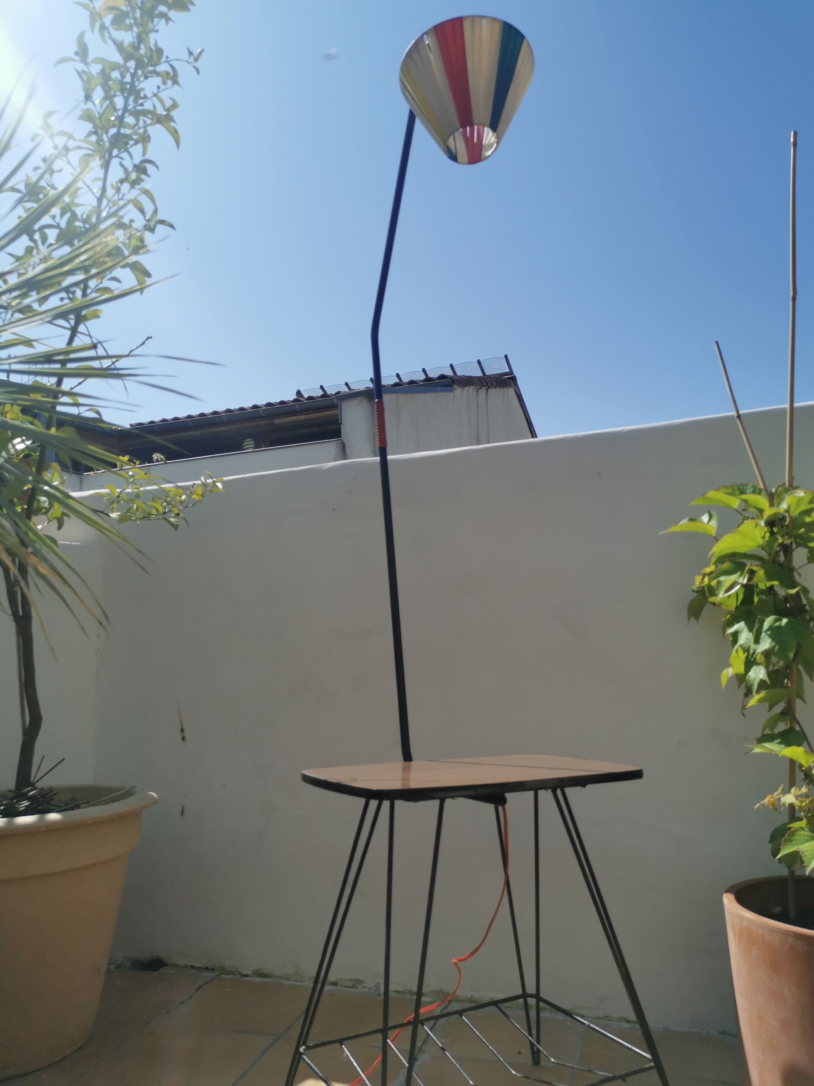 Vintage floor lamp geometric tube