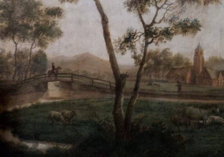 Large oil painting on canvas 2 m x 1.50 m - animated landscape - Charles Louis Verboeckhoven