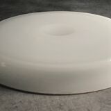Old servant's tray in white opaline 26 cm