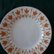 Set of 5 flat plates Sarreguemines "lys" white/ochre