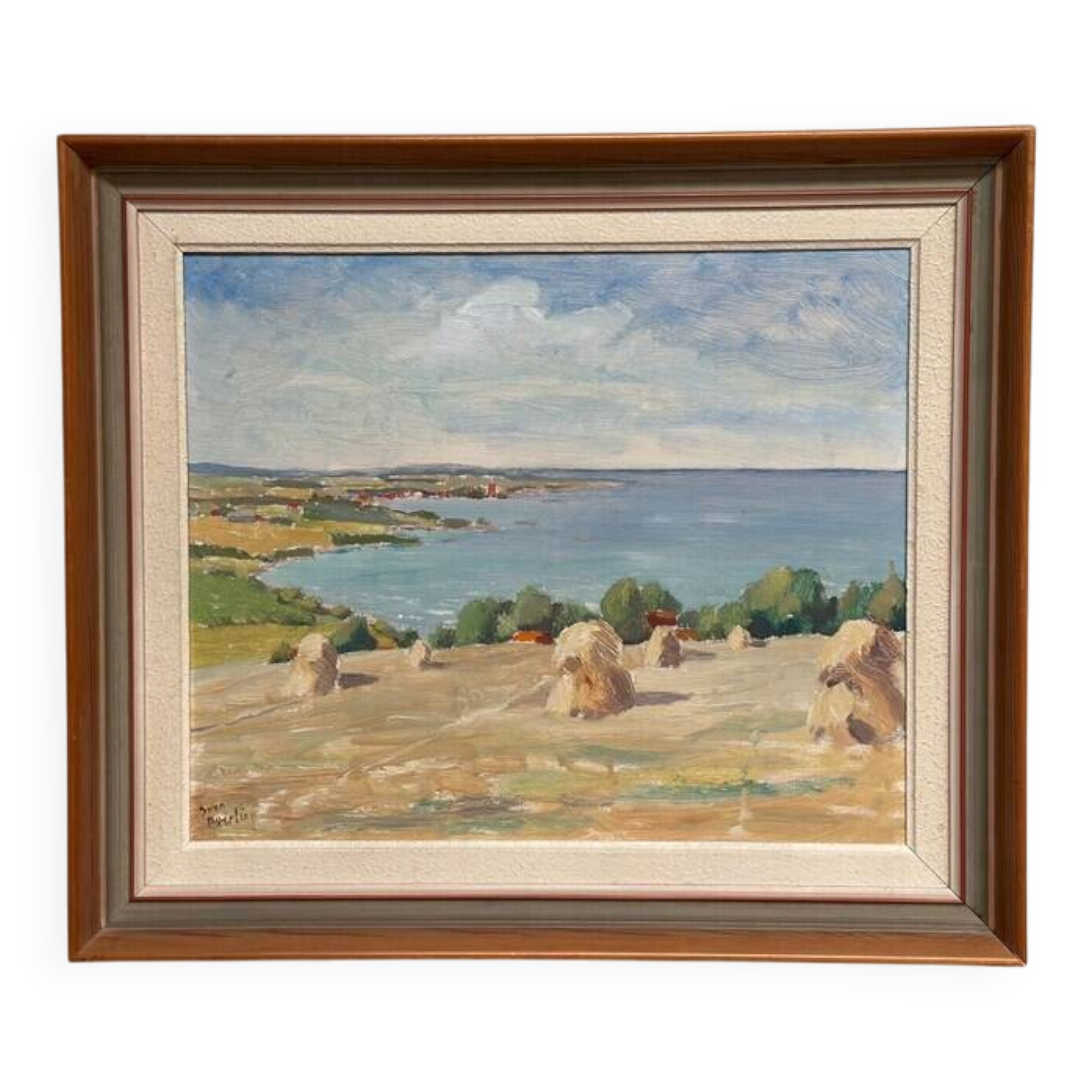 Original Swedish Oil on Panel – “Landscape” by Sven Atterling – Signed – Vintage & Framed – 57 × 49 cm (22.4" × 19.3")