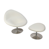 Fauteuil Big Globe avec pouf de Pierre Paulin pour Artifort, années 1980