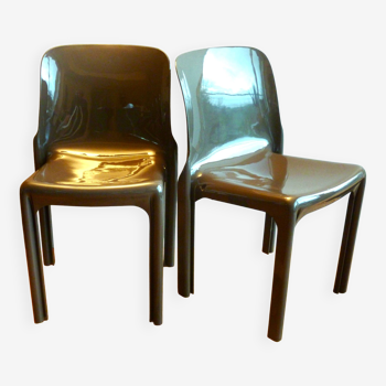Paire de chaises, design Vico Magistretti, modèle "Selene", Artemide, années 70