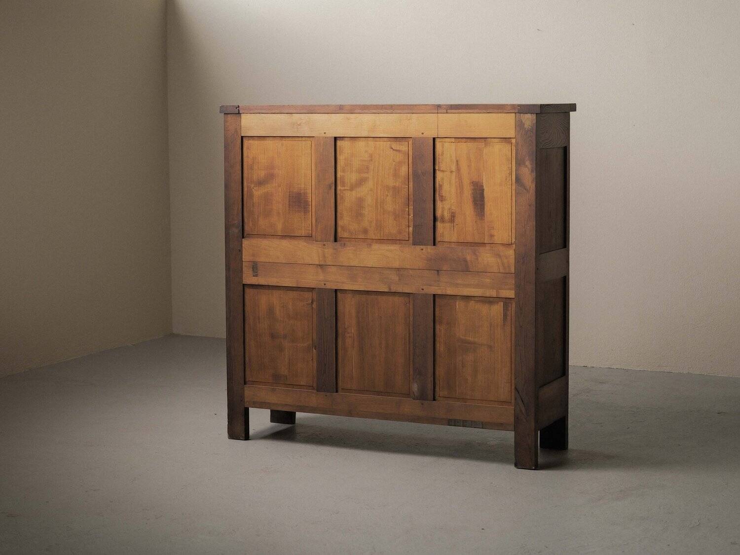4-door buffet in solid oak, France, around 1960