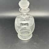 Carafe à alcool en verre ciselé motif fleurs