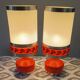 Paire de lampes de table/chevet vintage années 1970 orange.
